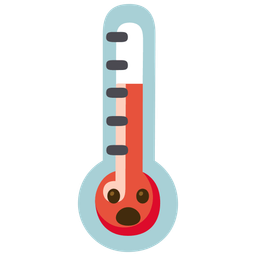 thermometer and face with open mouth