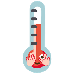 thermometer and face with peeking eye
