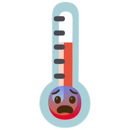 thermometer and fearful face