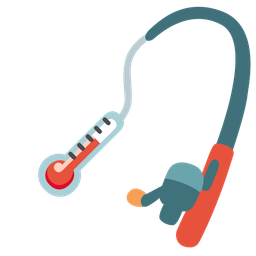 thermometer and fishing pole