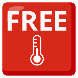 thermometer and FREE button