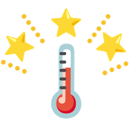 thermometer and glowing star