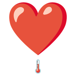 thermometer and heart exclamation