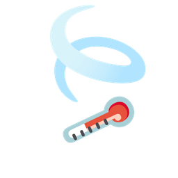 thermometer and leaf fluttering in wind