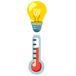 thermometer and light bulb
