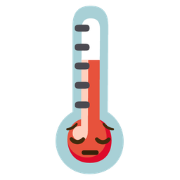 thermometer and pensive face