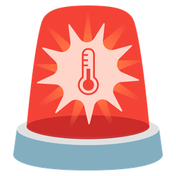 thermometer and police car light