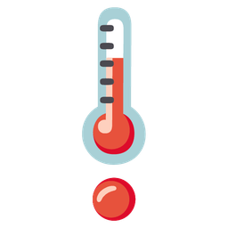 thermometer and red exclamation mark