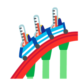 thermometer and roller coaster
