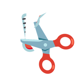 thermometer and scissors