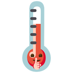 thermometer and shushing face