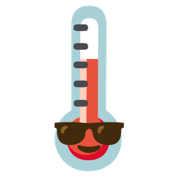thermometer and smiling face with sunglasses
