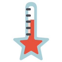 thermometer and star