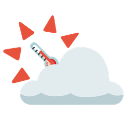 thermometer and sun behind cloud