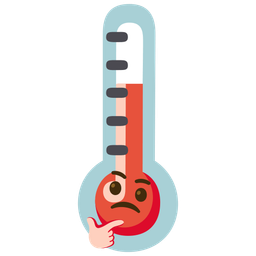 thermometer and thinking face
