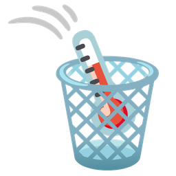 thermometer and wastebasket