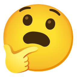 thinking face and anguished face