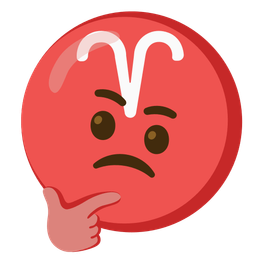 thinking face and Aries
