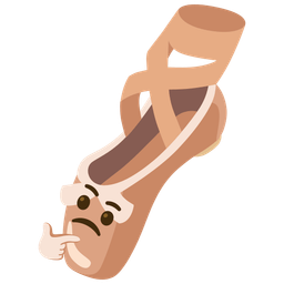 thinking face and ballet shoes