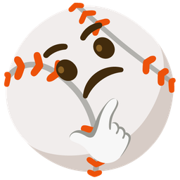 thinking face and baseball