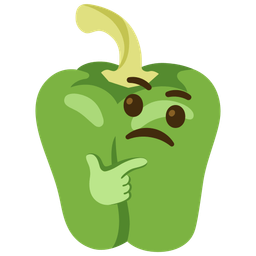 thinking face and bell pepper