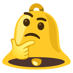 thinking face and bell