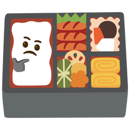 thinking face and bento box