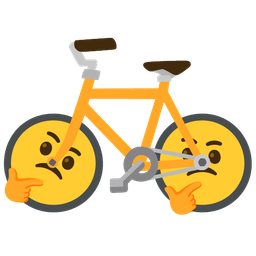 thinking face and bicycle