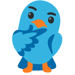 thinking face and bird