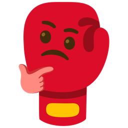 thinking face and boxing glove