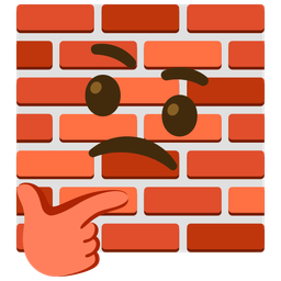 thinking face and brick