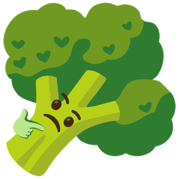 thinking face and broccoli