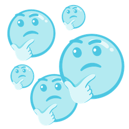 thinking face and bubbles