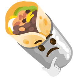 thinking face and burrito