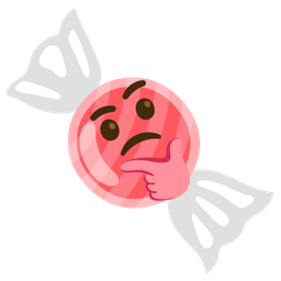 thinking face and candy