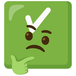 thinking face and check mark button