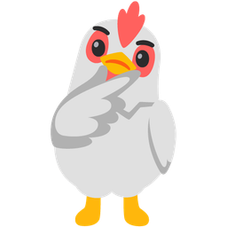 thinking face and chicken