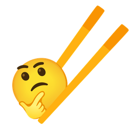 thinking face and chopsticks