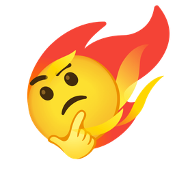 thinking face and comet