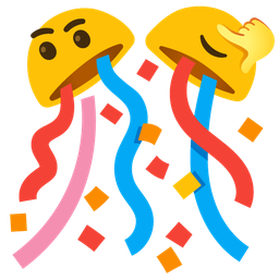 thinking face and confetti ball