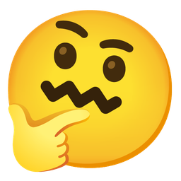 thinking face and confounded face