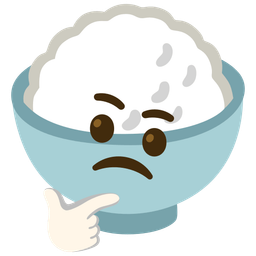 thinking face and cooked rice