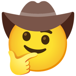 Thinking face and Cowboy hat face