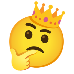 thinking face and crown