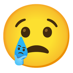 thinking face and crying face