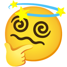 thinking face and dizzy