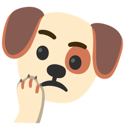 thinking face and dog face