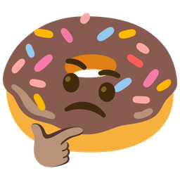thinking face and doughnut