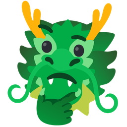 thinking face and dragon