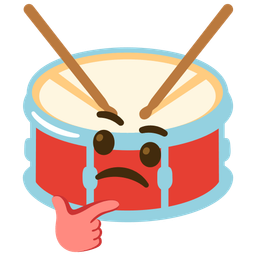 thinking face and drum